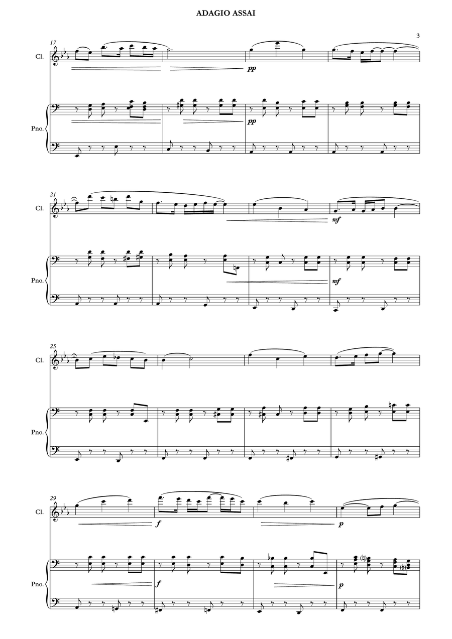 Adagio Assai – Ravel for Clarinet in A and Piano Chamber Music scores gallery preview page 3