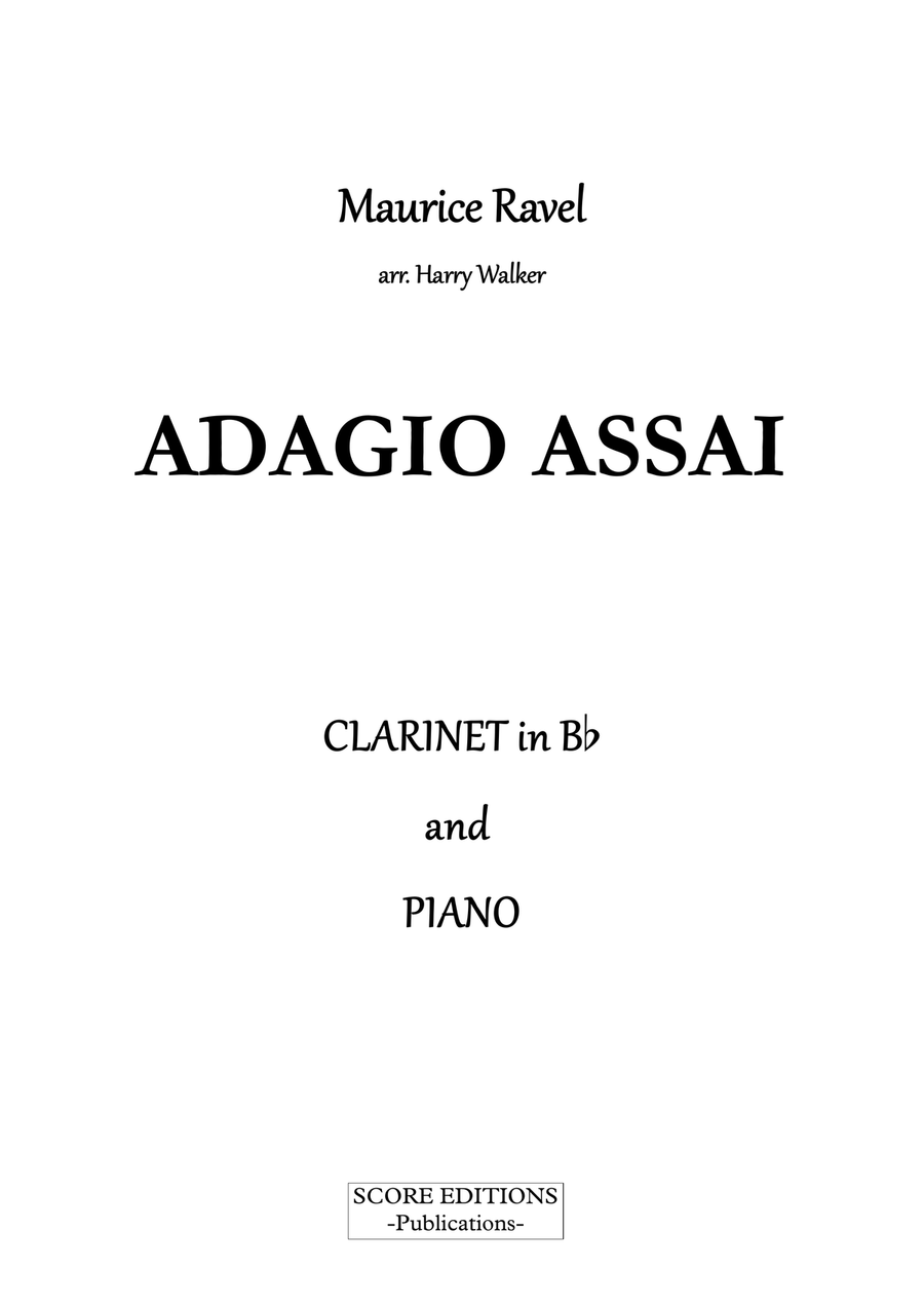 Adagio Assai – Ravel for Clarinet in B-flat and Piano Chamber Music scores gallery preview page 2