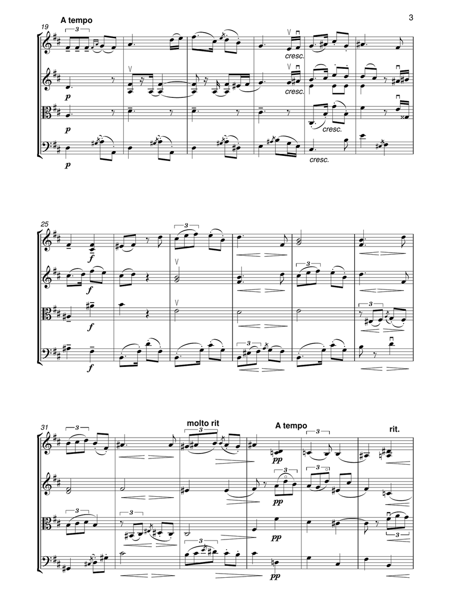 ALBENIZ Tango for string quartet String Quartet scores gallery preview page 3