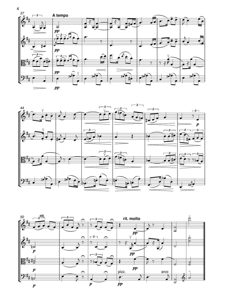 ALBENIZ Tango for string quartet String Quartet scores gallery preview page 4