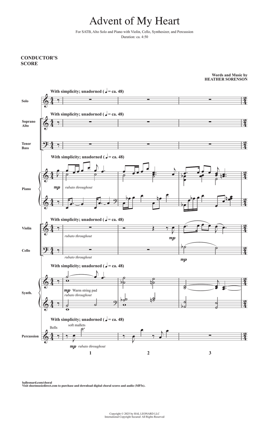 Advent Of My Heart - Conductor Score (Full Score) Choir scores gallery preview page 1