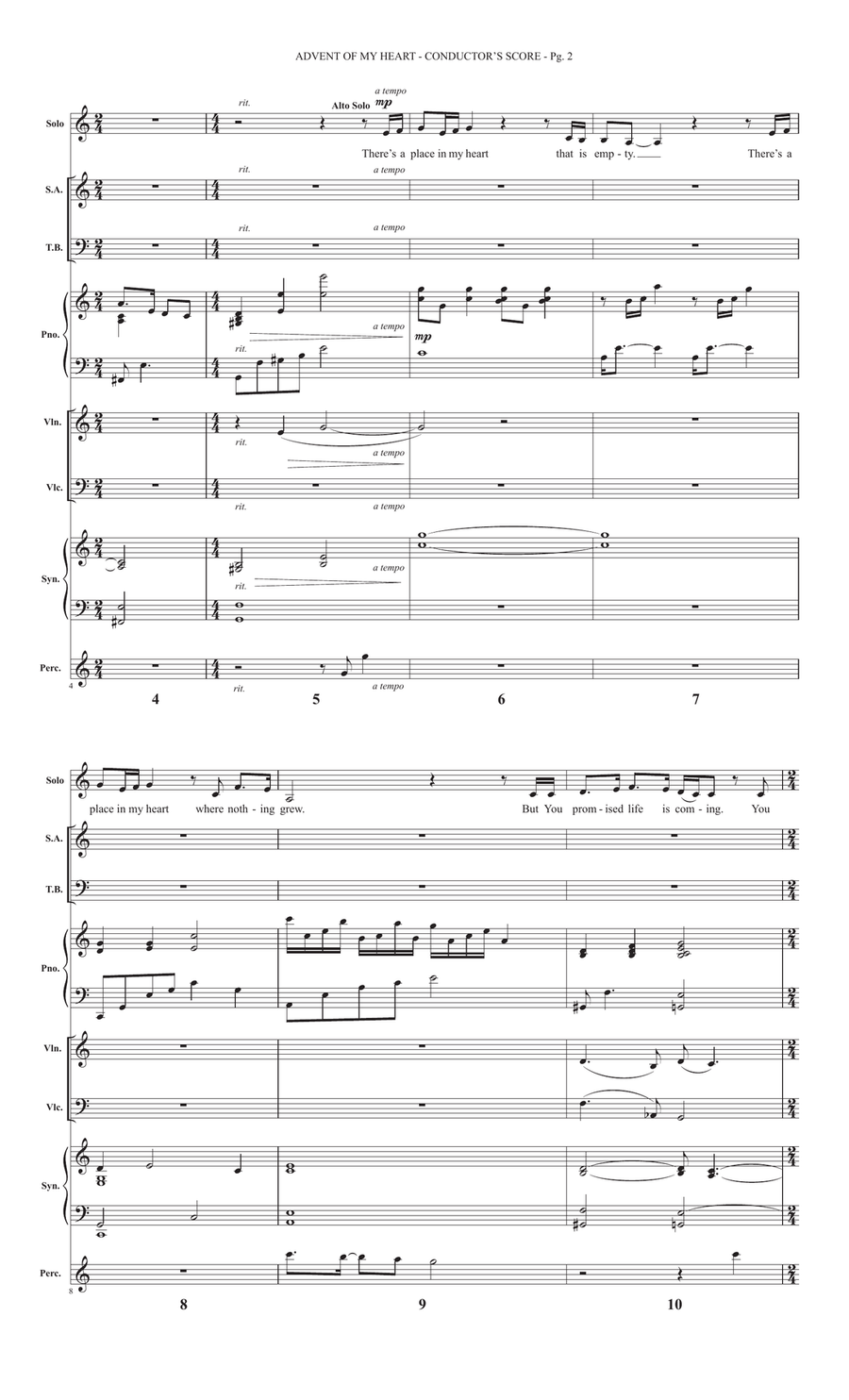 Advent Of My Heart - Conductor Score (Full Score) Choir scores gallery preview page 2