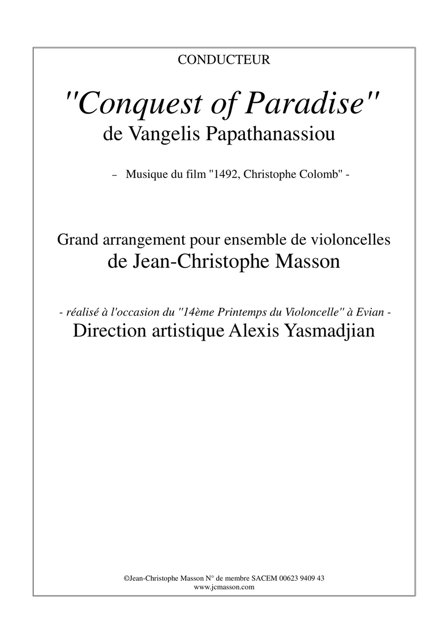 Conquest Of Paradise Conquest Of Paradise String Orchestra scores gallery preview page 1
