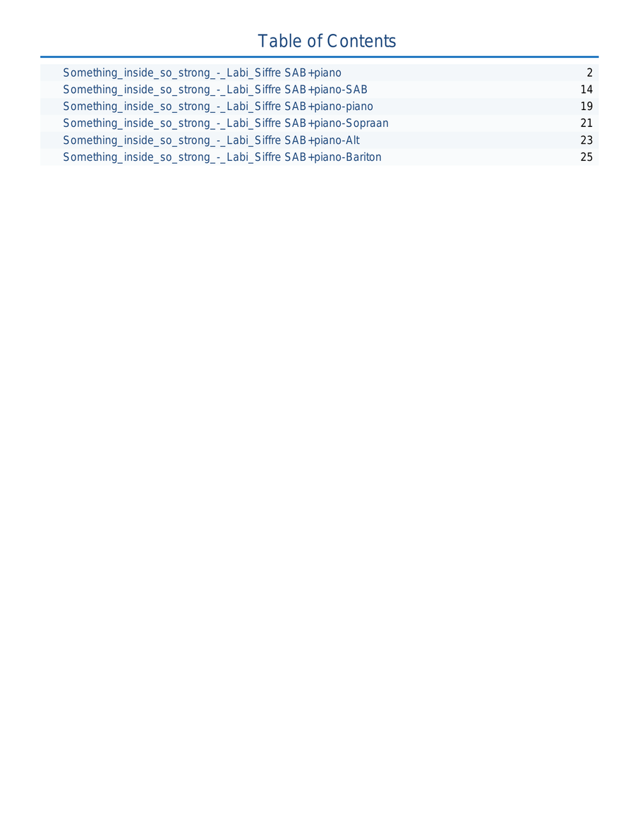 (Something Inside) So Strong 3-Part scores gallery preview page 1