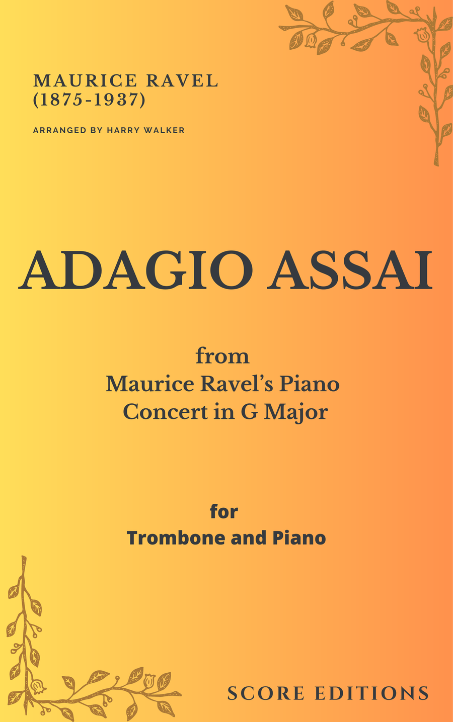 Adagio Assai – Ravel for Trombone and Piano Chamber Music scores gallery preview page 1