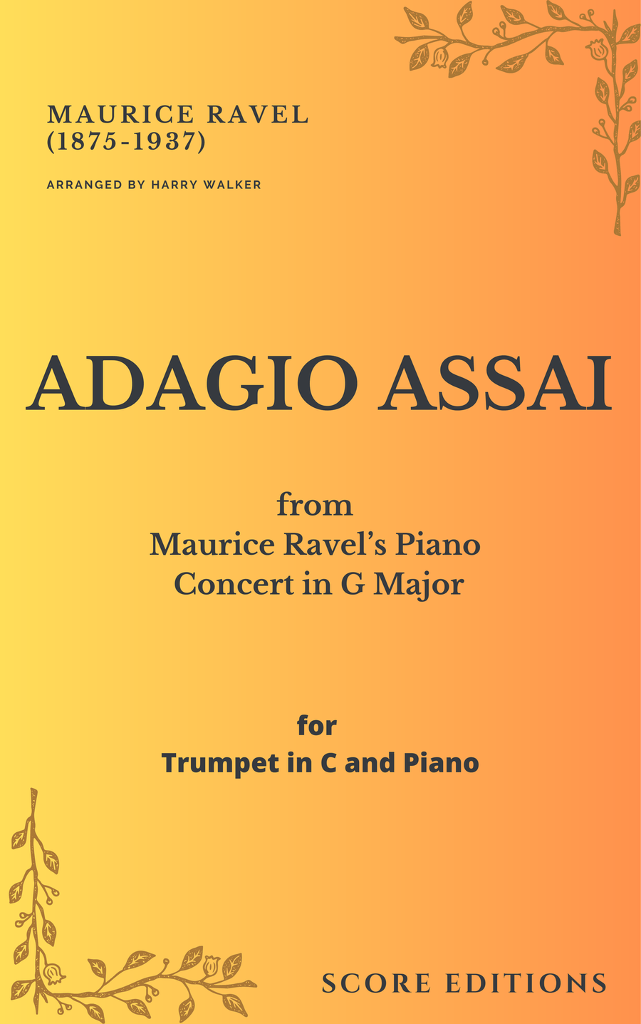 Adagio Assai – Ravel for Trumpet in C and Piano Chamber Music scores gallery preview page 1