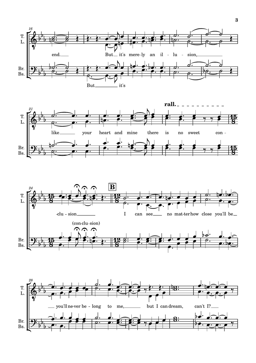 Medley: I Can Dream, Can't I? with I'll Be Seeing You TTBB scores gallery preview page 3
