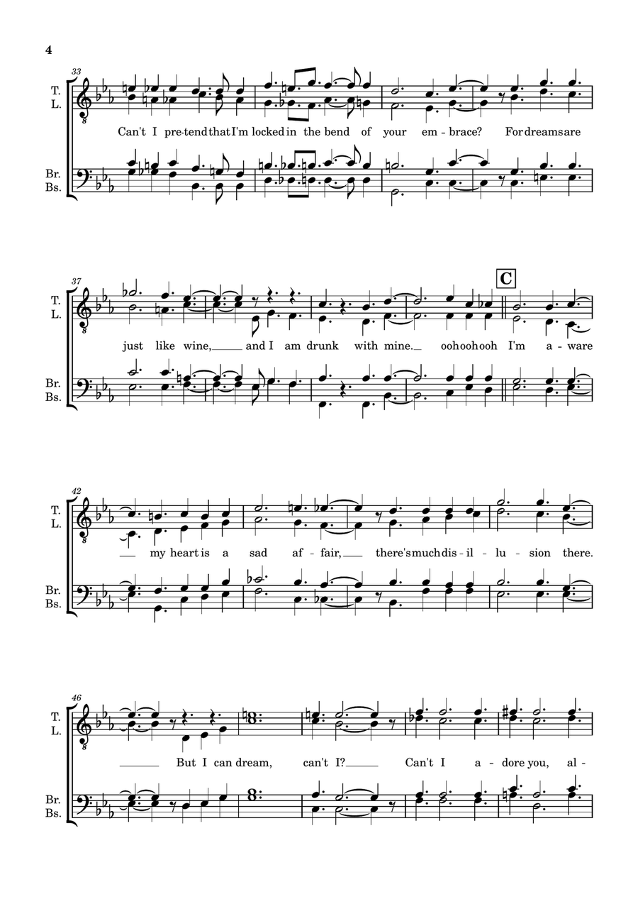 Medley: I Can Dream, Can't I? with I'll Be Seeing You TTBB scores gallery preview page 4
