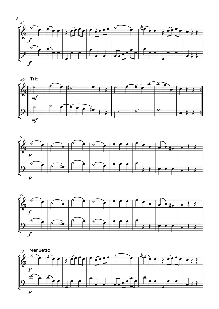 COMPLETE Mozart 12 duets, K. 487 - violin and cello duet String Duet scores gallery preview page 6