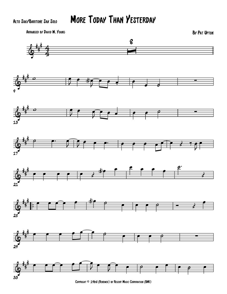 More Today Than Yesterday Alto Saxophone scores gallery preview page 1