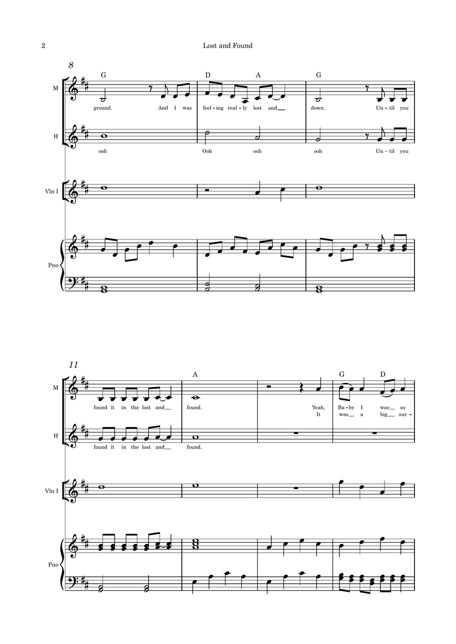 Lost and Found duet violin and piano Small Ensemble scores gallery preview page 2