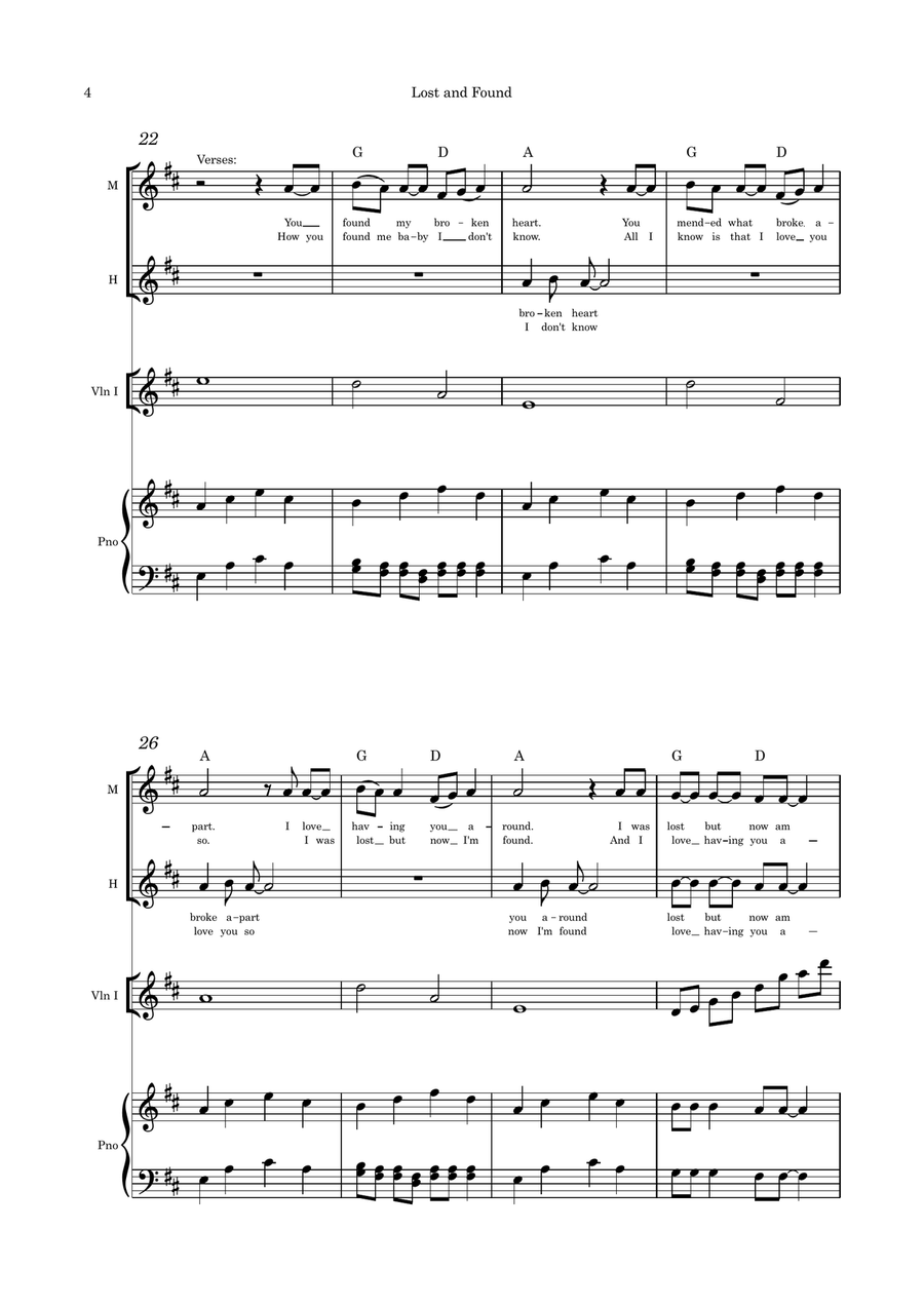 Lost and Found duet violin and piano Small Ensemble scores gallery preview page 4