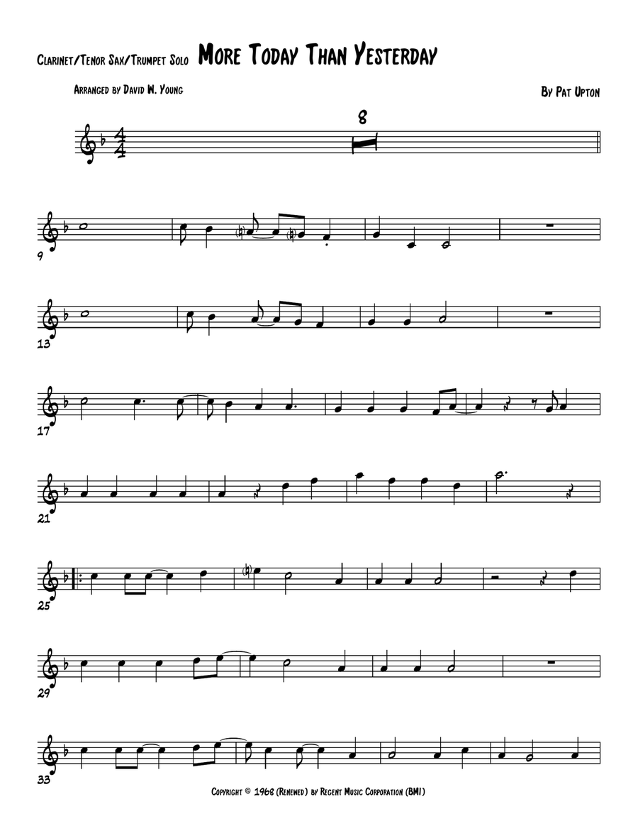 More Today Than Yesterday B-Flat Trumpet scores gallery preview page 1