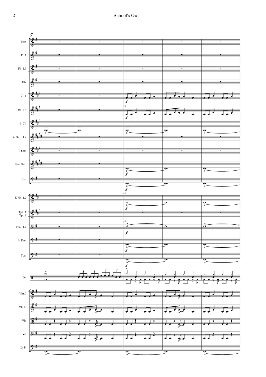 School's Out School's Out Full Orchestra scores gallery preview page 2