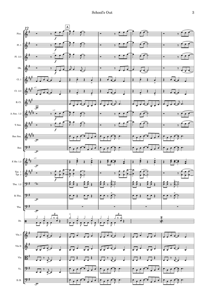 School's Out School's Out Full Orchestra scores gallery preview page 3