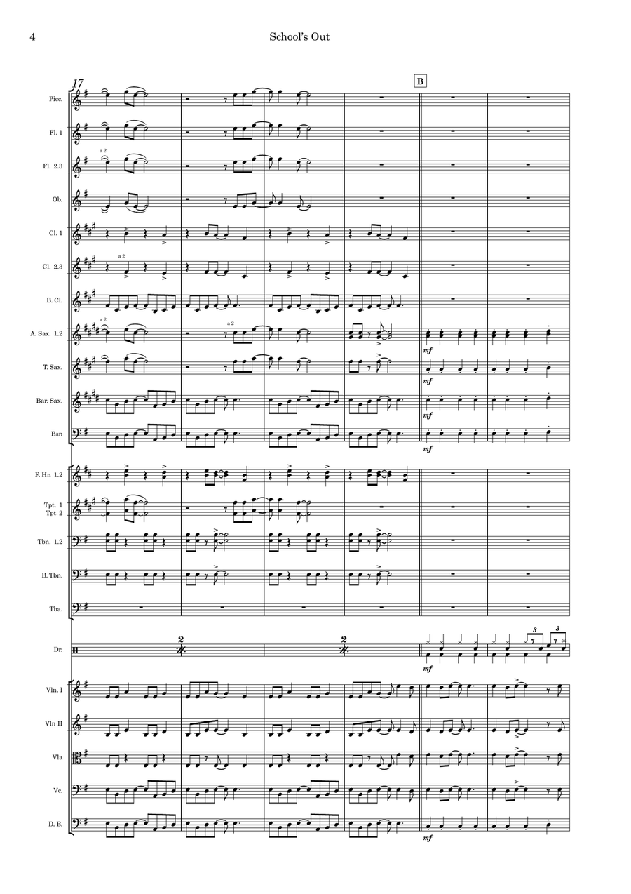 School's Out School's Out Full Orchestra scores gallery preview page 4