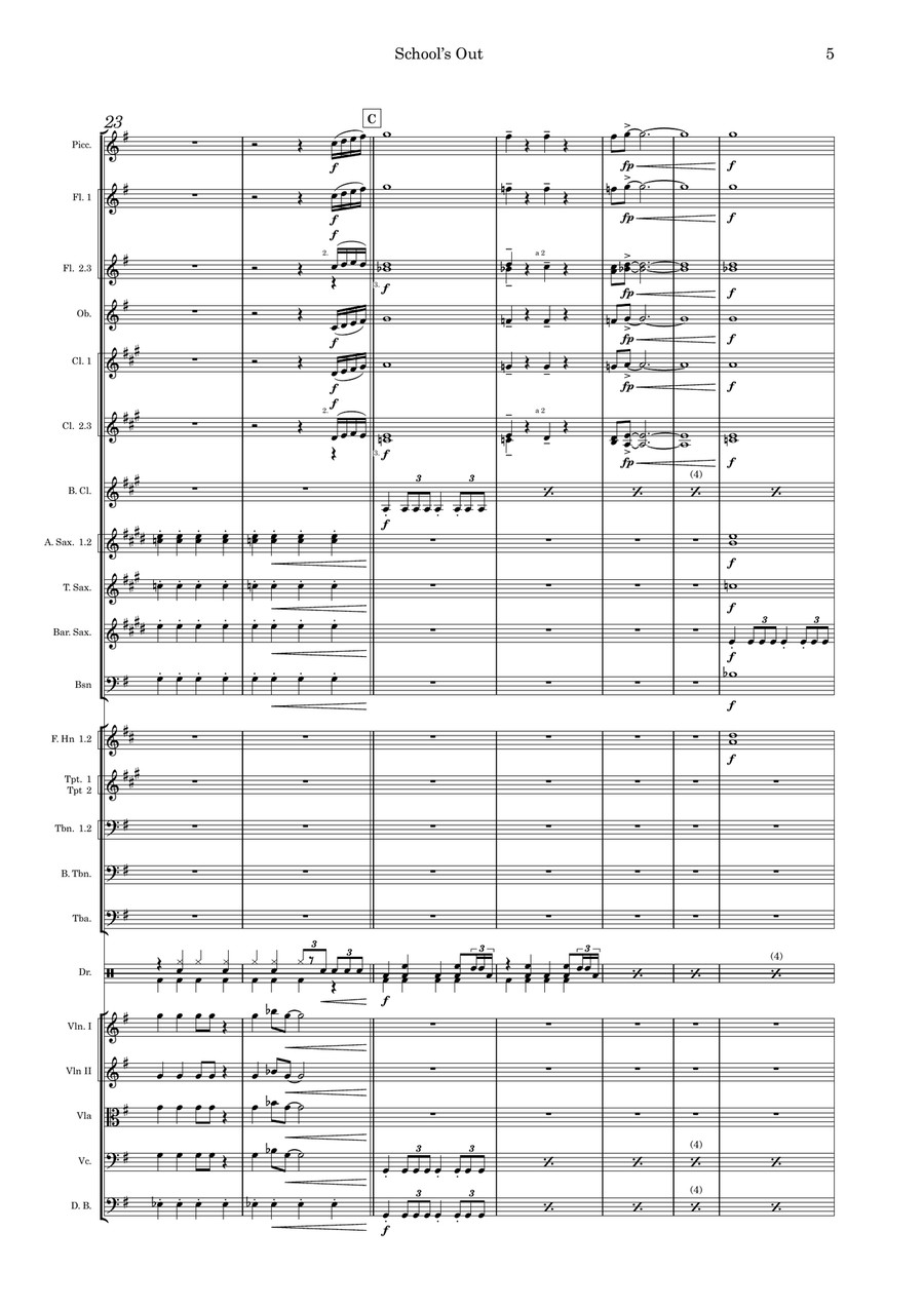 School's Out School's Out Full Orchestra scores gallery preview page 5