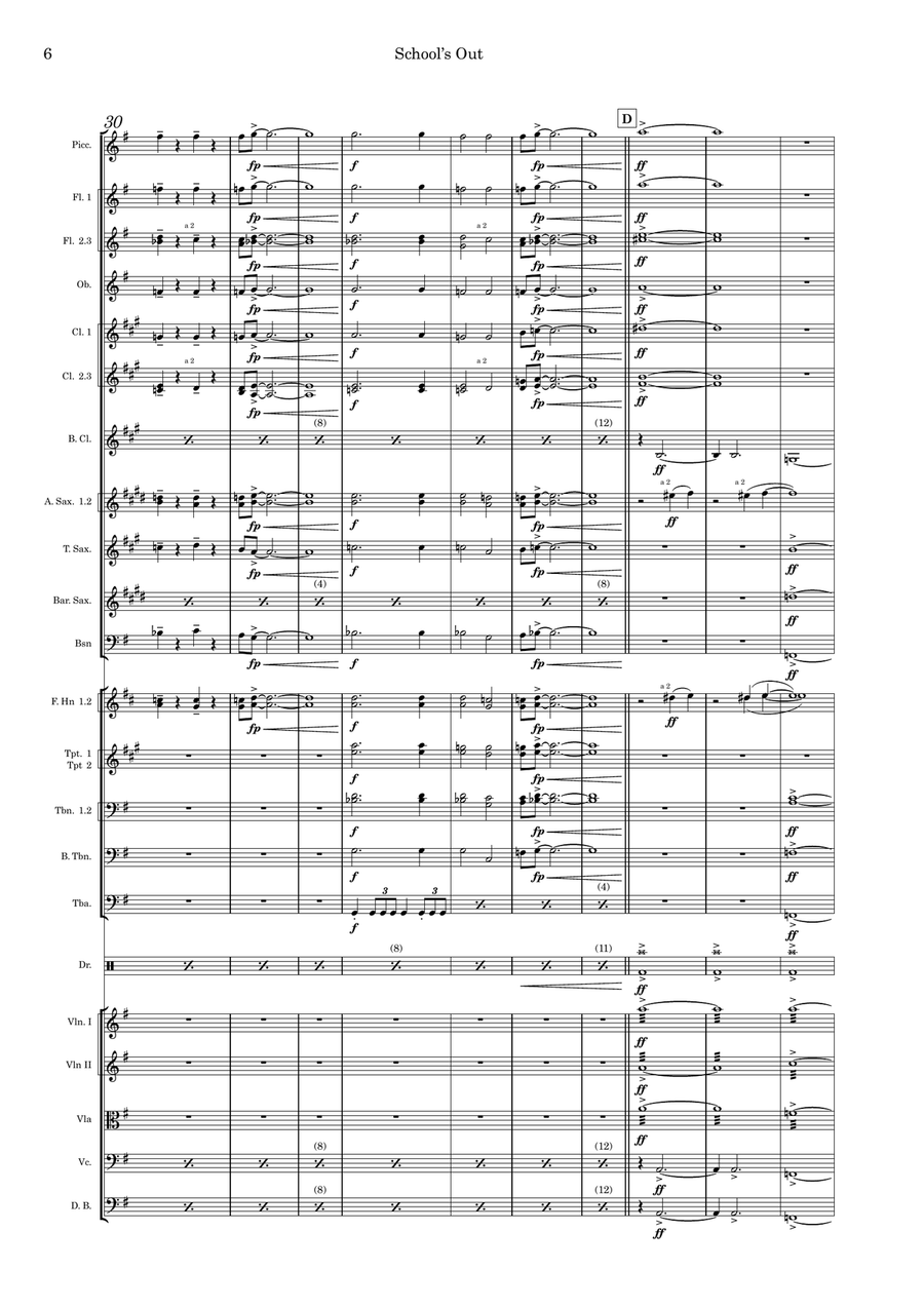 School's Out School's Out Full Orchestra scores gallery preview page 6