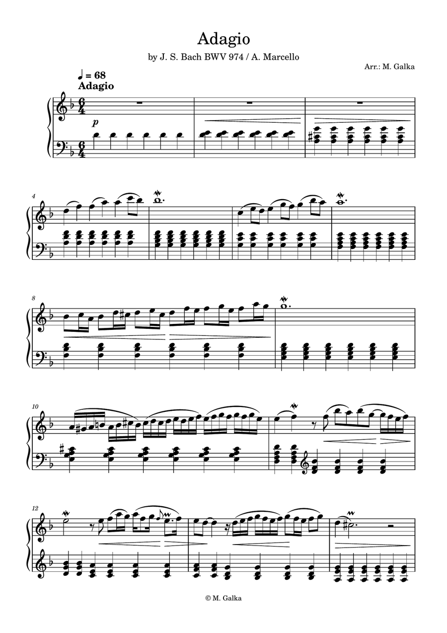 Adagio Adagio Piano Solo scores gallery preview page 1