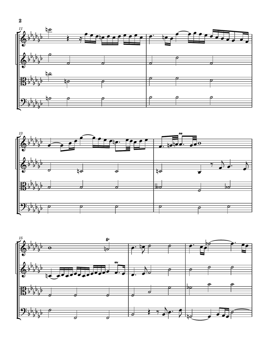 Prelude in Eb minor String Quartet scores gallery preview page 2