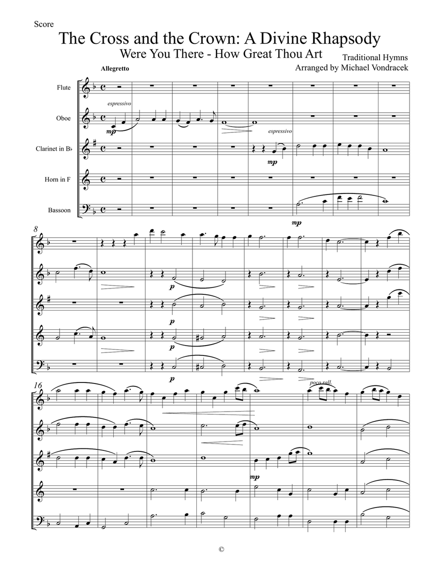 THE CROSS AND THE CROWN - A DIVINE RHAPSODY Woodwind Quintet scores gallery preview page 2