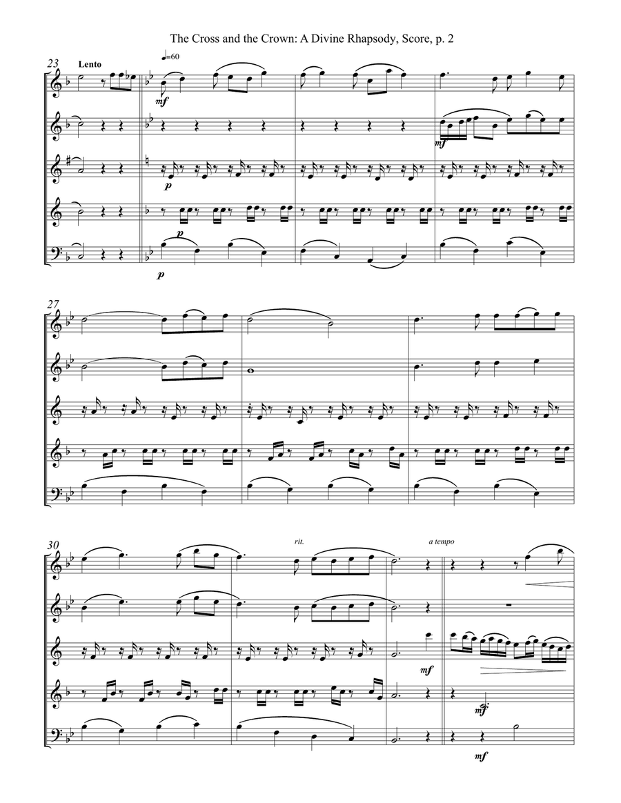 THE CROSS AND THE CROWN - A DIVINE RHAPSODY Woodwind Quintet scores gallery preview page 3