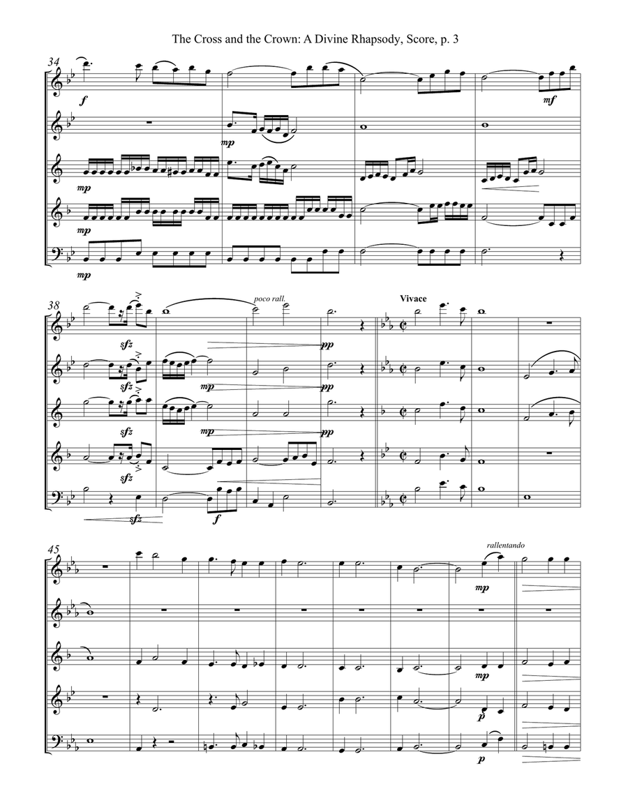THE CROSS AND THE CROWN - A DIVINE RHAPSODY Woodwind Quintet scores gallery preview page 4