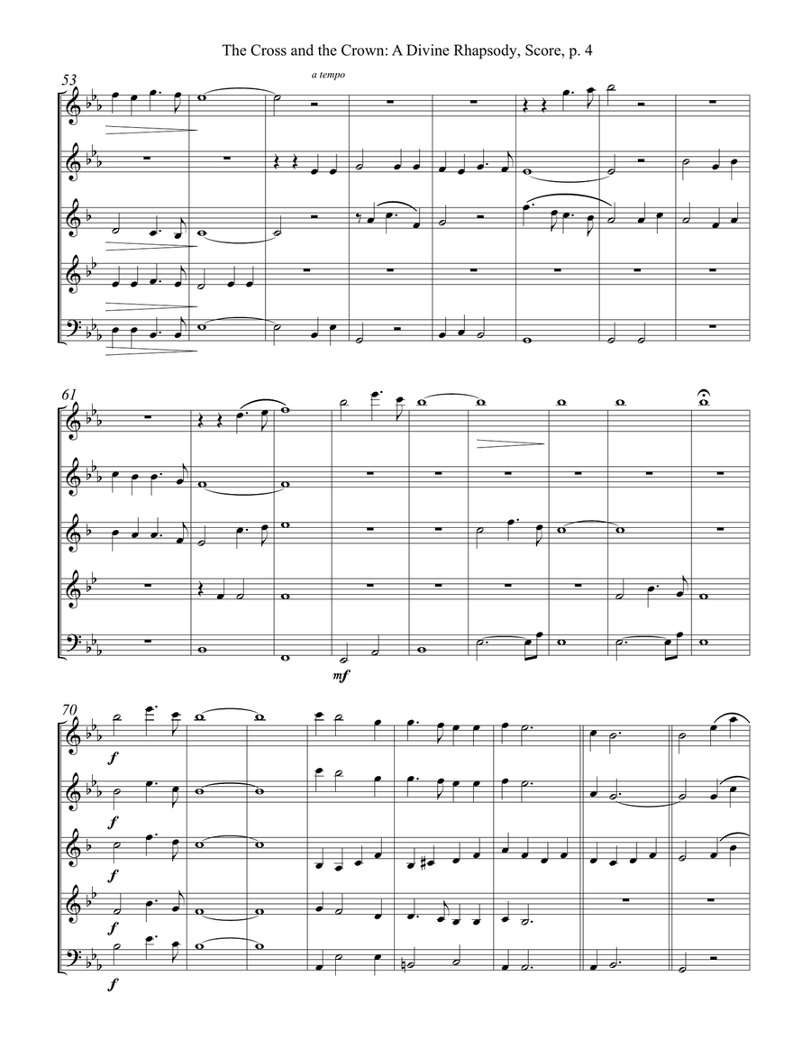 THE CROSS AND THE CROWN - A DIVINE RHAPSODY Woodwind Quintet scores gallery preview page 5