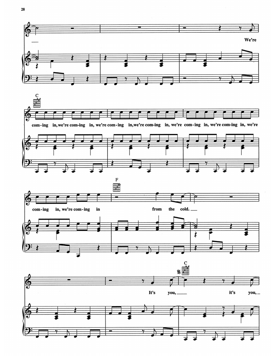 Coming In From The Cold Coming In From The Cold Piano, Vocal, Guitar scores gallery preview page 2