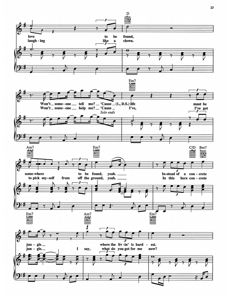 Concrete Jungle by Bob Marley Piano, Vocal, Guitar - Digital Sheet Music page 3