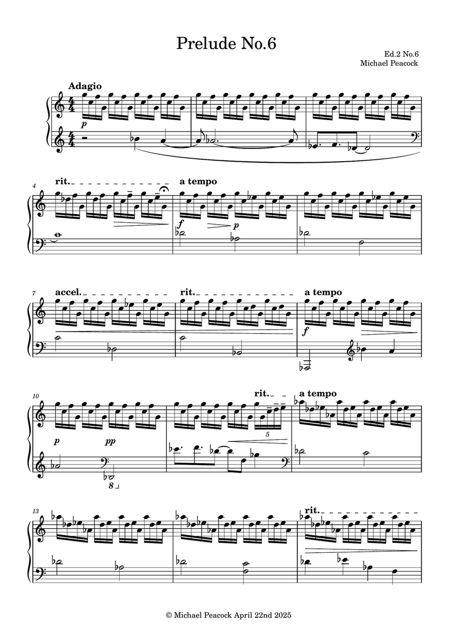 Prelude No.6 - Ed.2 Prelude No.6 - Ed.2 Piano Method scores gallery preview page 1
