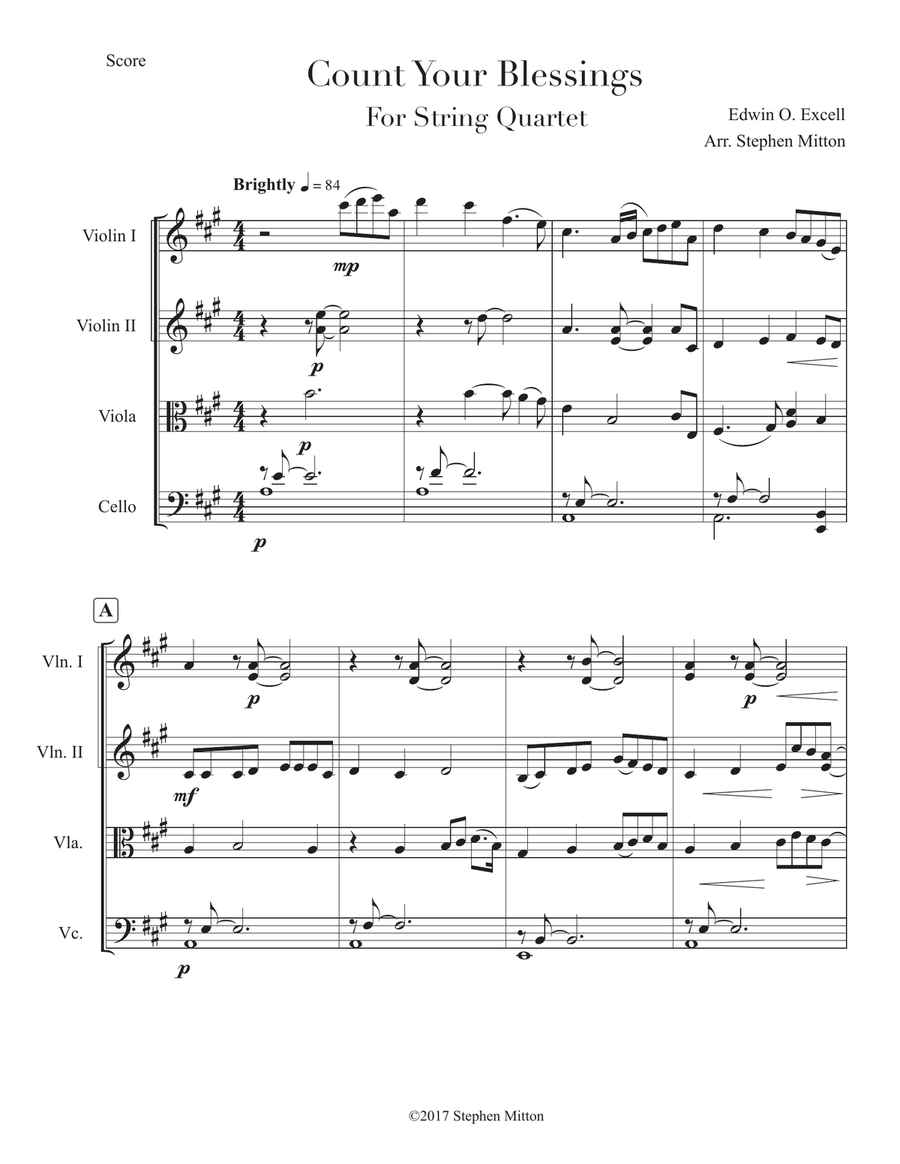 Count Your Blessings String Quartet scores gallery preview page 1