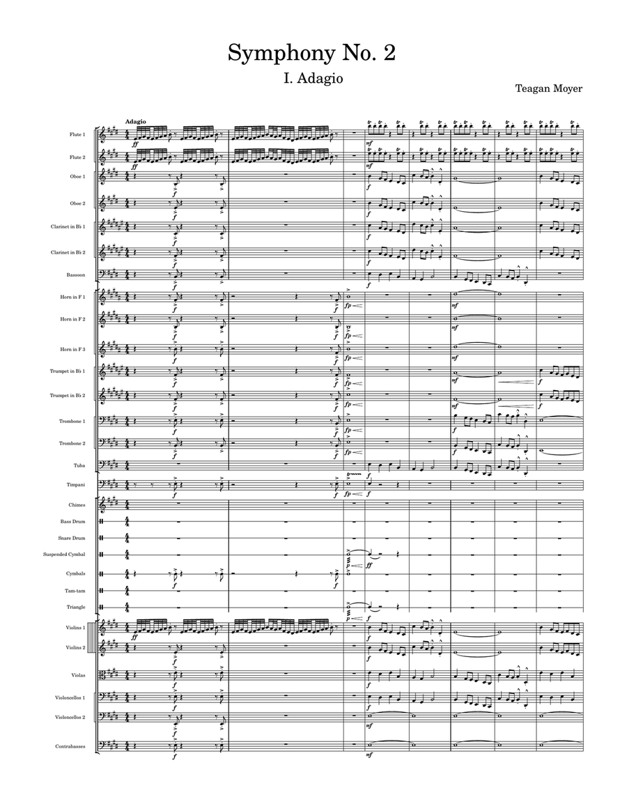 Symphony No. 2 - I. Adagio Full Orchestra scores gallery preview page 1