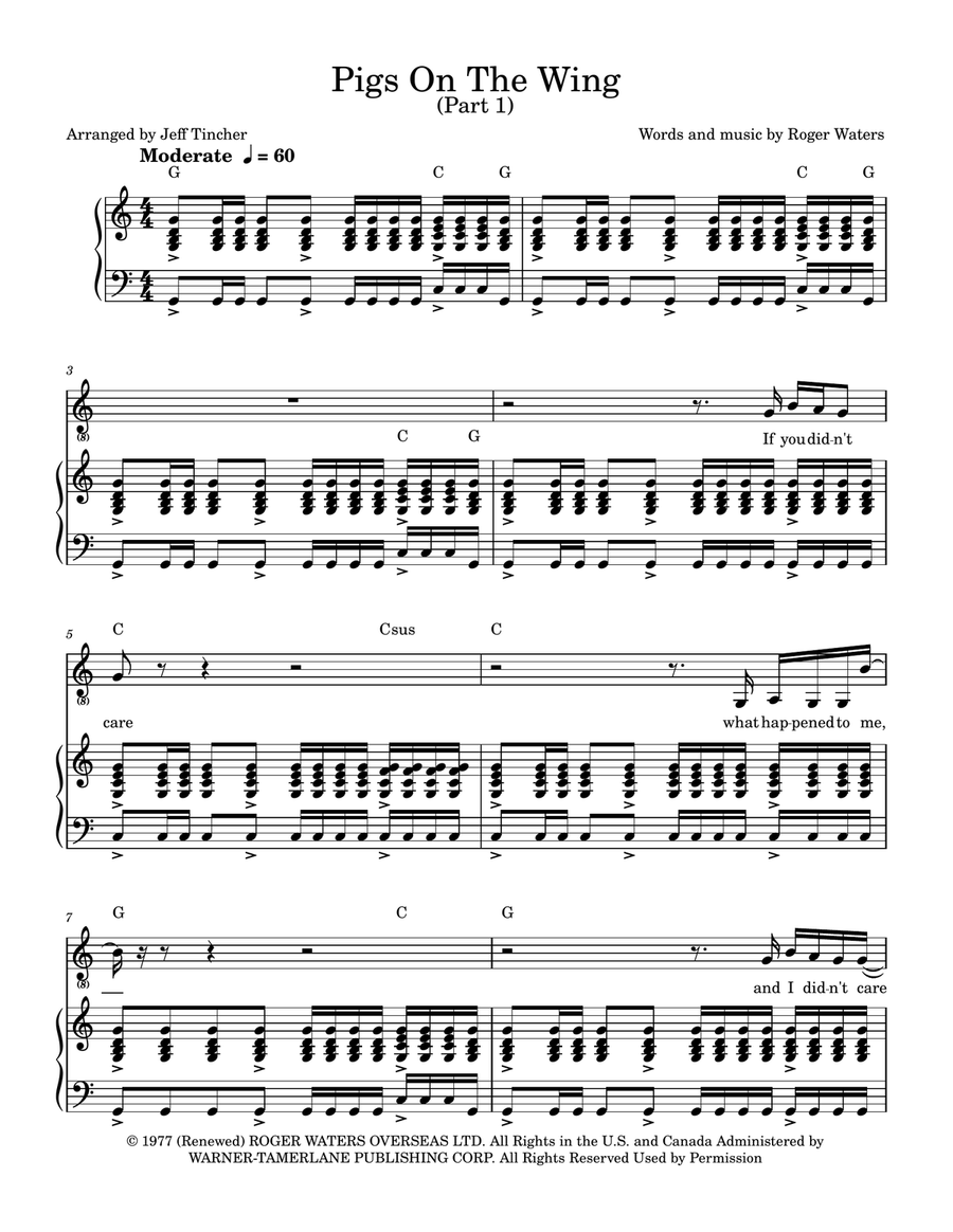 Pigs On The Wing (Part 1) Piano, Vocal scores gallery preview page 2