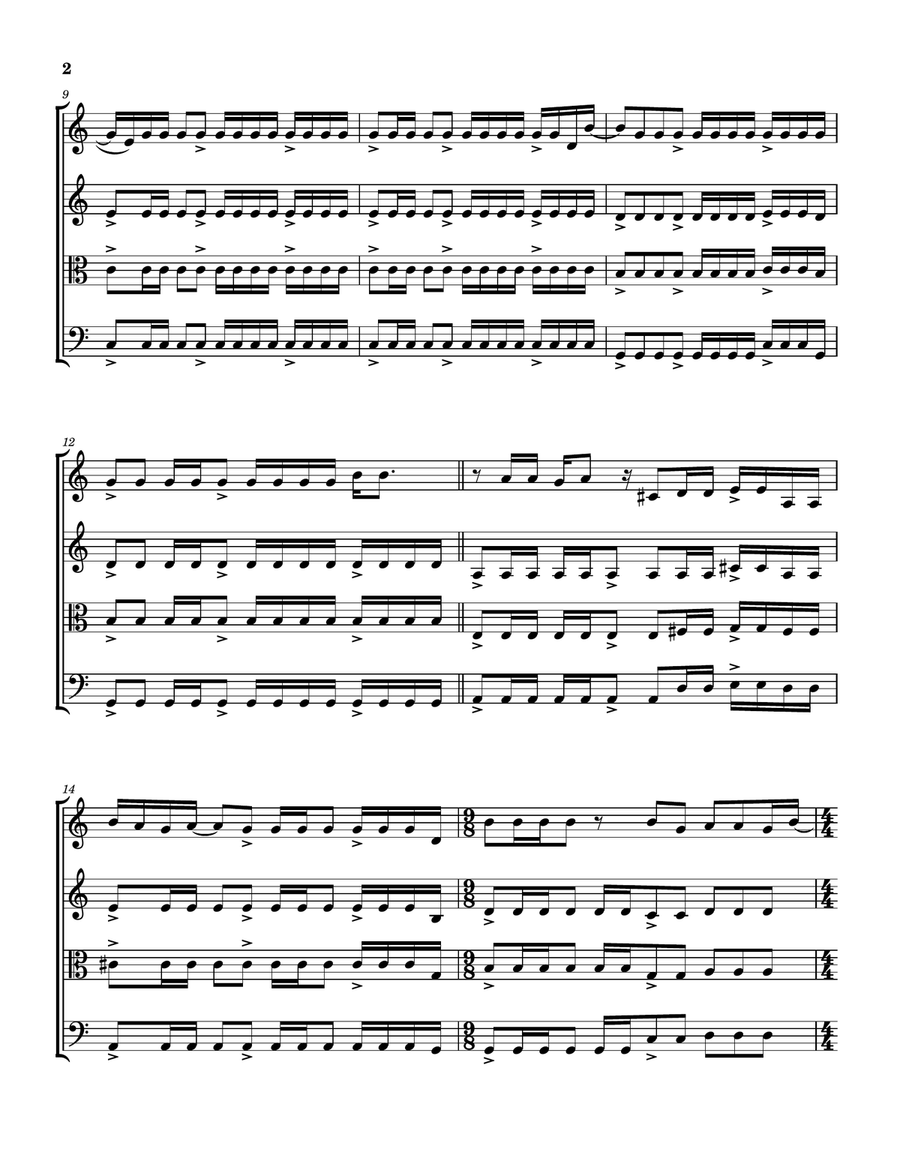 Pigs On The Wing (Part 1) String Quartet scores gallery preview page 3