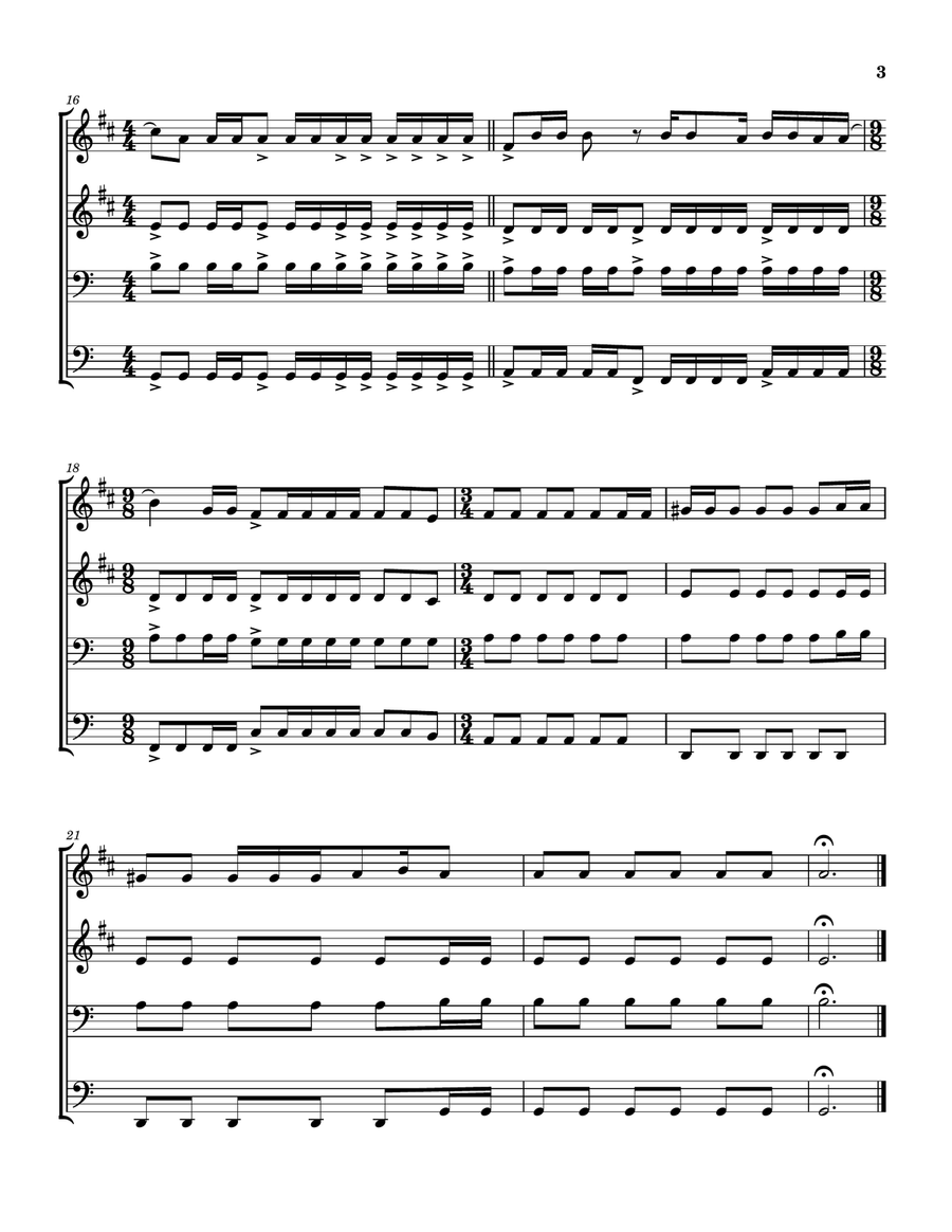 Pigs On The Wing (Part 1) Brass Quartet scores gallery preview page 4