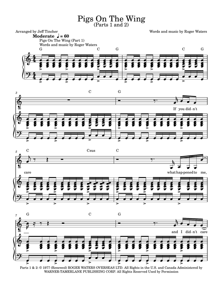 Medley: Pigs On The Wing (Part 1) with Pigs On The Wing (Part 2) Piano, Vocal scores gallery preview page 2