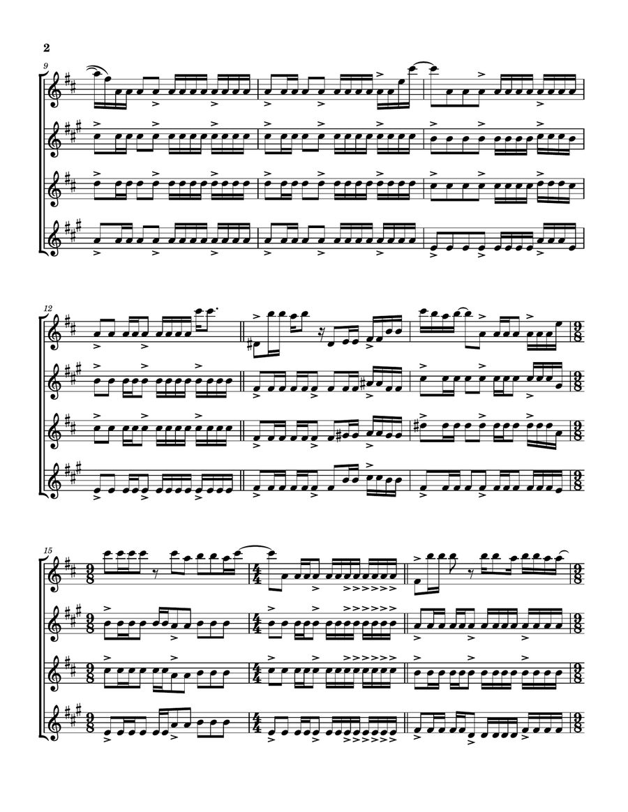 Medley: Pigs On The Wing (Part 1) with Pigs On The Wing (Part 2) Saxophone Quartet scores gallery preview page 3