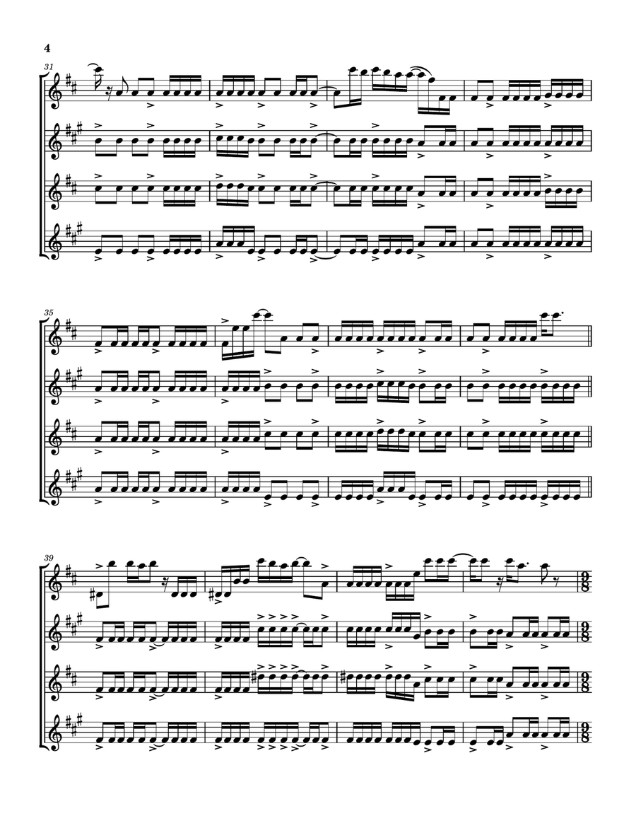 Medley: Pigs On The Wing (Part 1) with Pigs On The Wing (Part 2) Saxophone Quartet scores gallery preview page 5