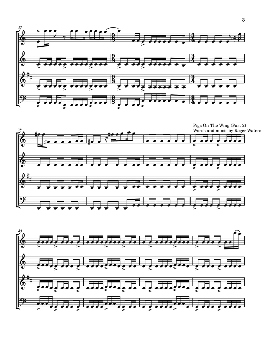 Medley: Pigs On The Wing (Part 1) with Pigs On The Wing (Part 2) Woodwind Quartet scores gallery preview page 4