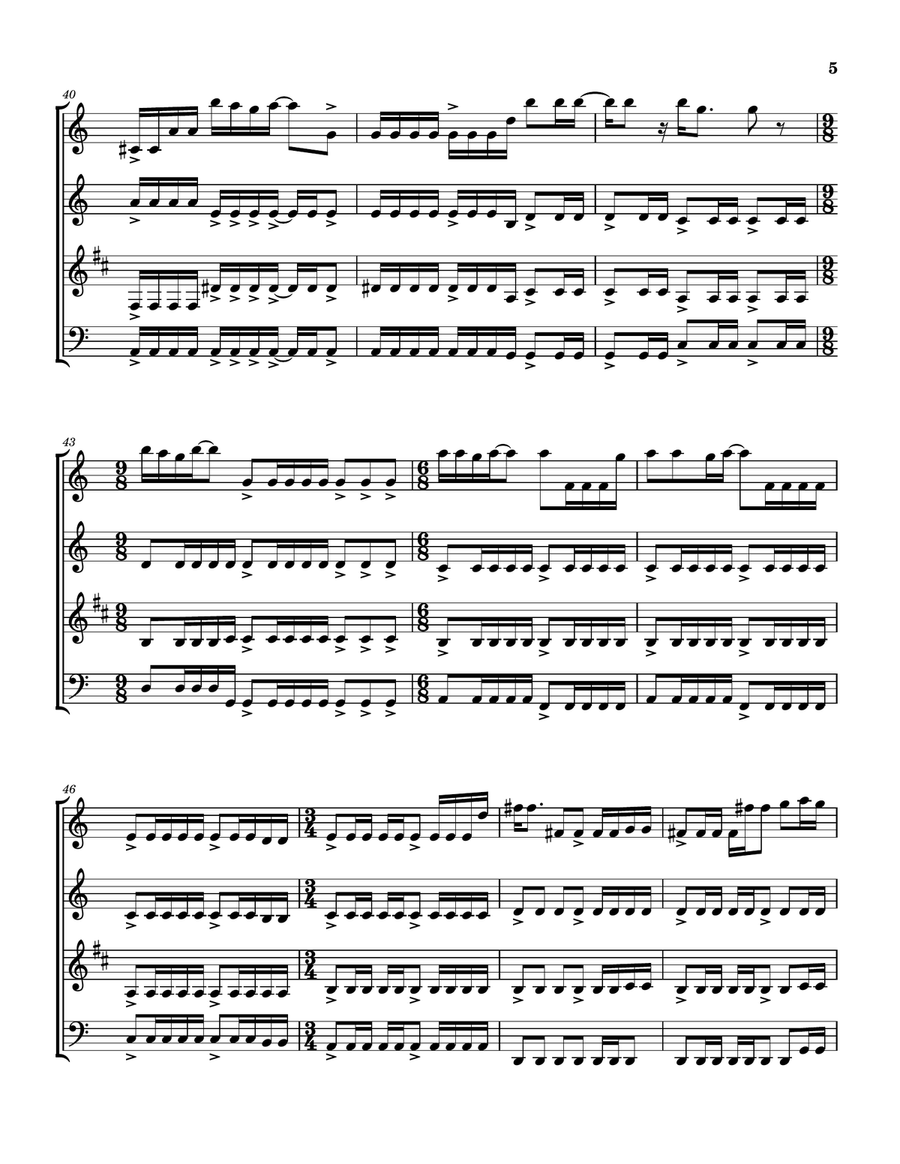 Medley: Pigs On The Wing (Part 1) with Pigs On The Wing (Part 2) Woodwind Quartet scores gallery preview page 6