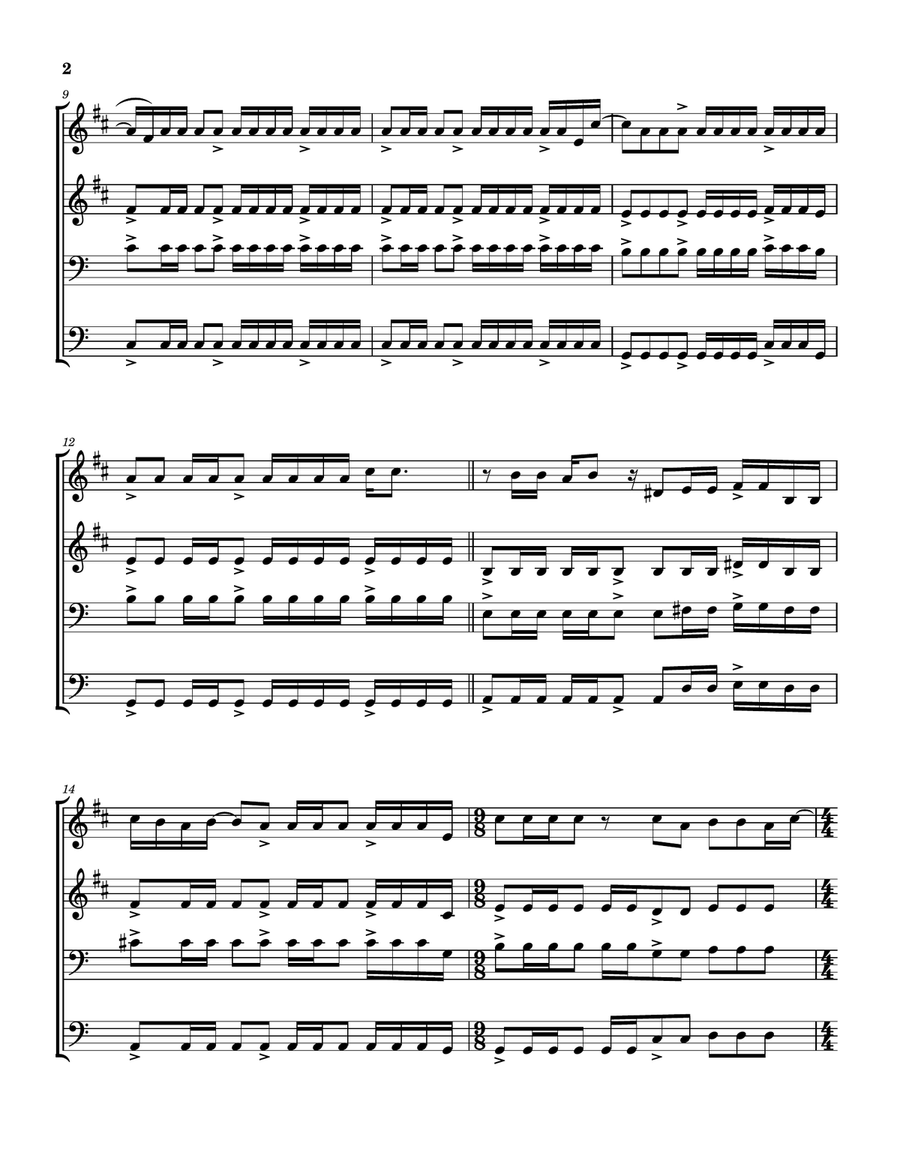Medley: Pigs On The Wing (Part 1) with Pigs On The Wing (Part 2) Brass Quartet scores gallery preview page 3