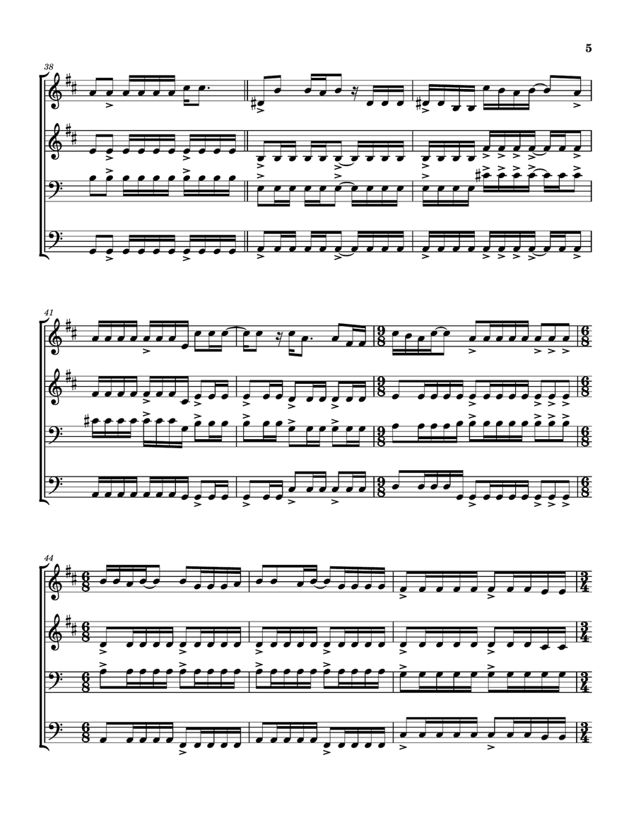 Medley: Pigs On The Wing (Part 1) with Pigs On The Wing (Part 2) Brass Quartet scores gallery preview page 6