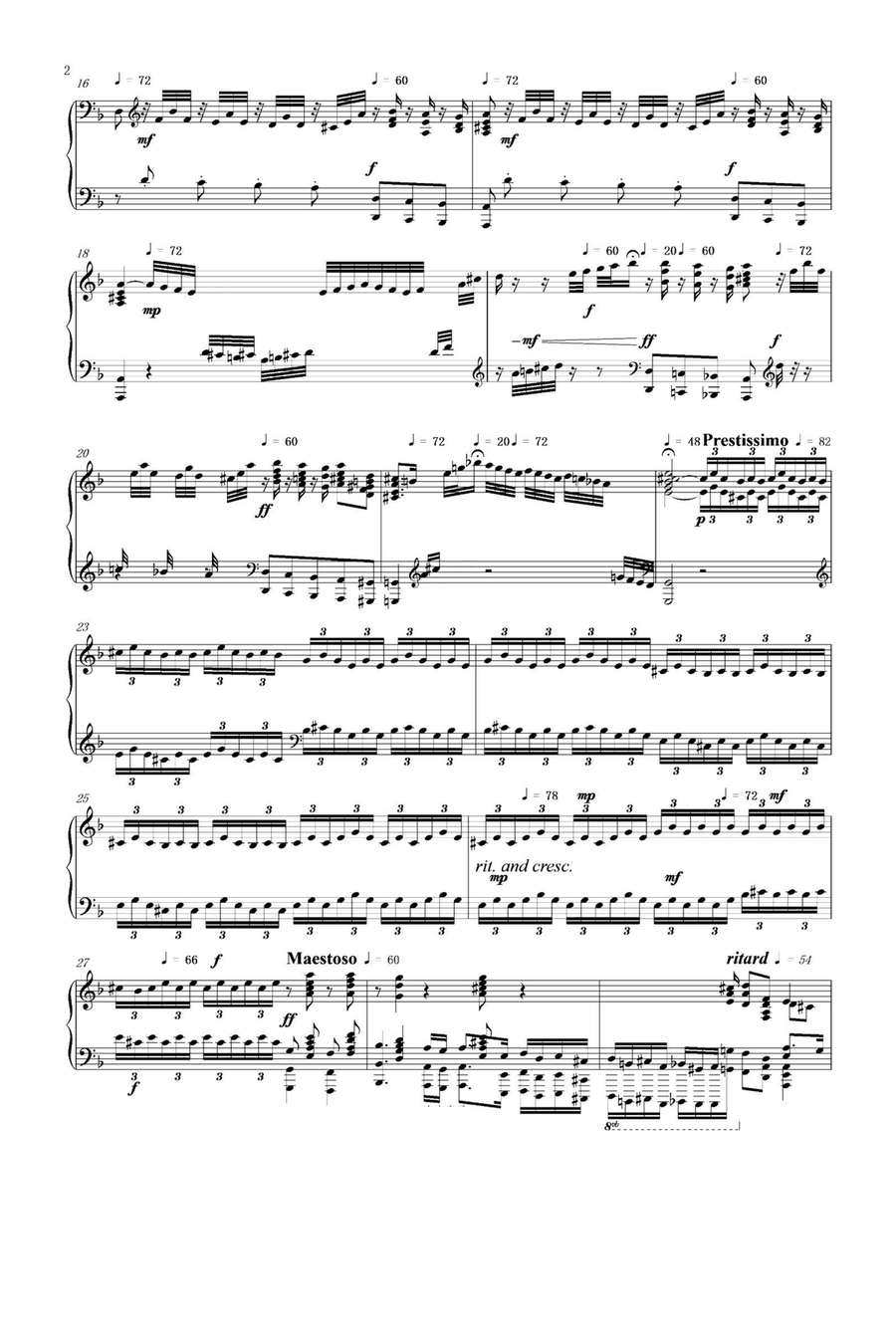 Toccata and Fugue in D Minor—Johann Sebastian Bach Piano Solo scores gallery preview page 2