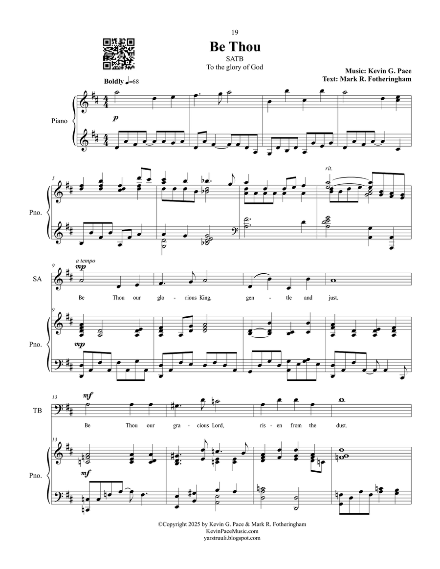 Be Thou, sacred music for SATB choir 4-Part scores gallery preview page 2