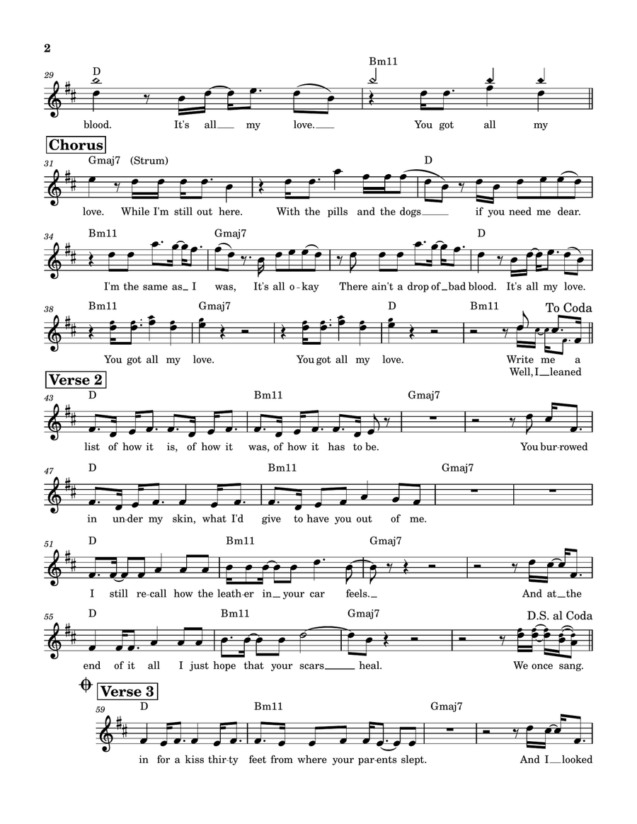 All My Love Acoustic Guitar scores gallery preview page 2