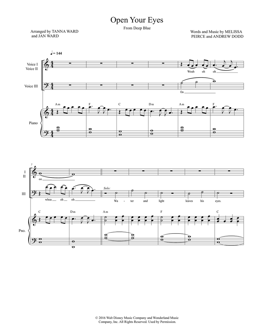 Open Your Eyes Open Your Eyes 3-Part scores gallery preview page 1