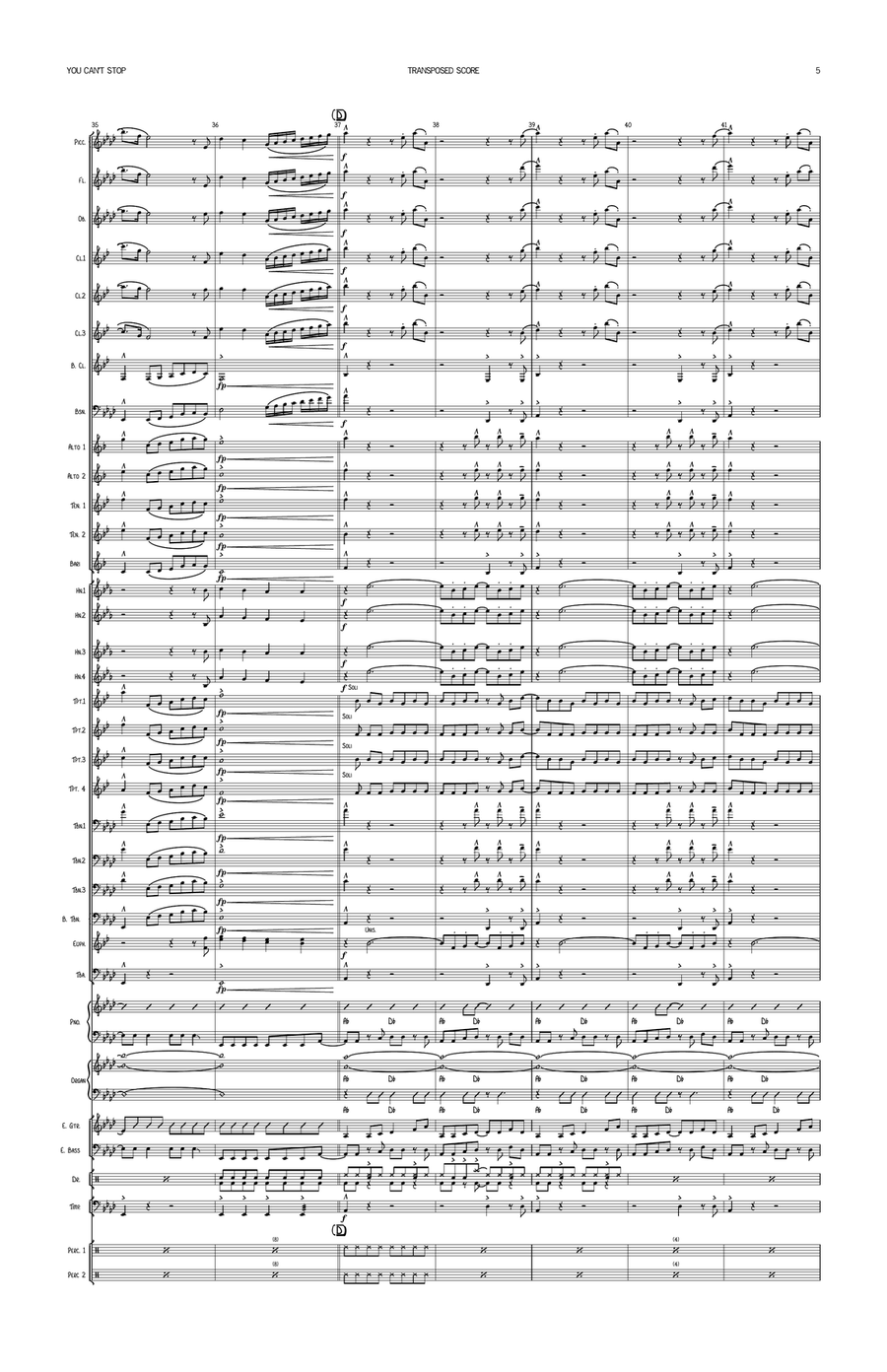 You Can't Stop The Beat Concert Band scores gallery preview page 5