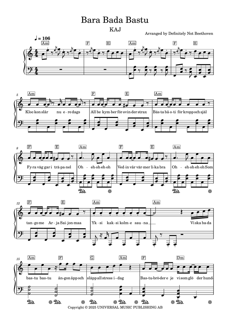 Bara Bada Bastu Bara Bada Bastu Piano Solo scores gallery preview page 1