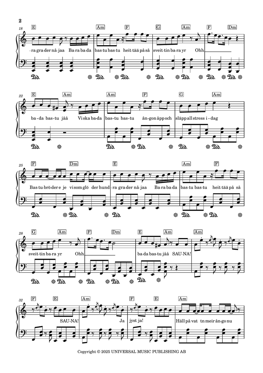 Bara Bada Bastu Bara Bada Bastu Piano Solo scores gallery preview page 2